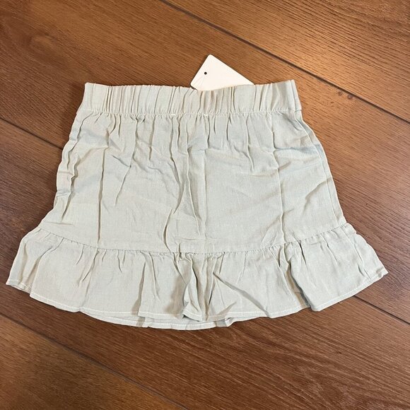 Crown of Hearts NWT Girls Light Blue Ruffle Bow Rayon/Linen Blend Skirt Size S - Picture 2 of 5